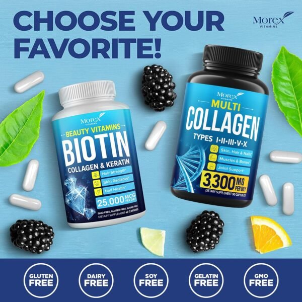 Multi Collagen Pills (Types I, II, III, V & X) - Multi Collagen & Bone Broth Capsules - Made in USA - Grass Fed Collagen Peptides - Anti-Aging Collagen Supplements - Hydrolyzed Collagen Capsules