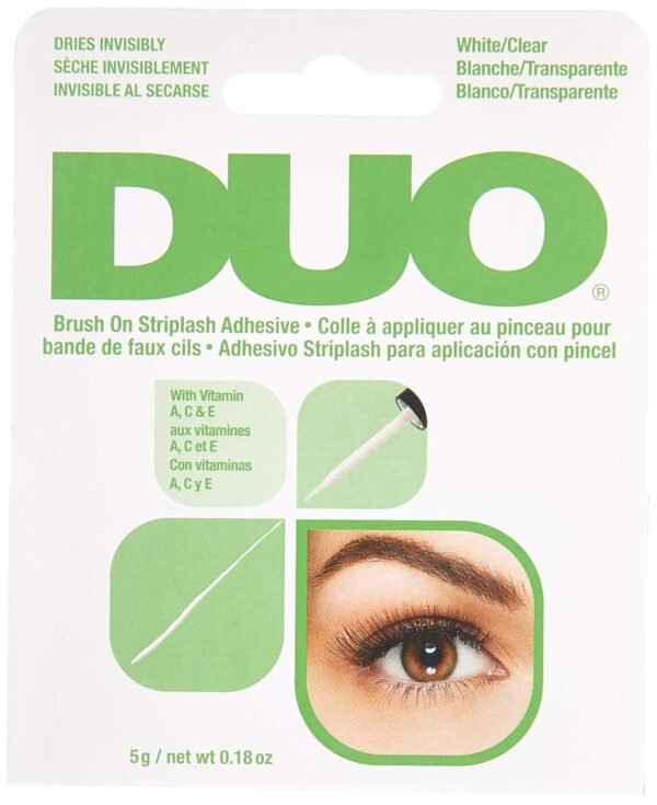 Duo Brush-On Striplash Adhesive White/Clear, 0.18 Ounce (Pack of 2)