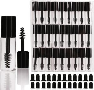 81XYvHmHEuL._AC_SL1500_.jpg COSIDEA 29 PCS Empty Mini 3ml mascara tubes and wand for castor oil, Small Sample Size Eyelash Growth packing Tube container (29)
