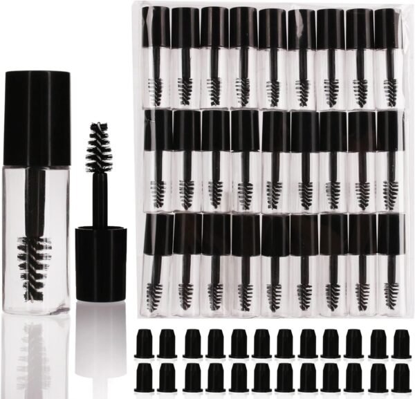 81XYvHmHEuL._AC_SL1500_.jpg COSIDEA 29 PCS Empty Mini 3ml mascara tubes and wand for castor oil, Small Sample Size Eyelash Growth packing Tube container (29)