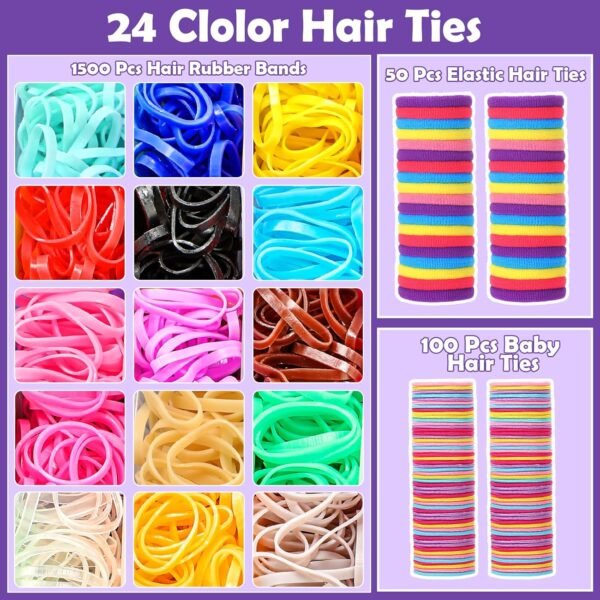 81XtQDCB0QL._AC_SL1500_.jpg auroray Hair Accessories for Girls, 1698 Pcs Hair Rubber Bands with Elastic Hair Ties Hair Clips Hair Wax Stick Spray Bottle Hair Styling Tools
