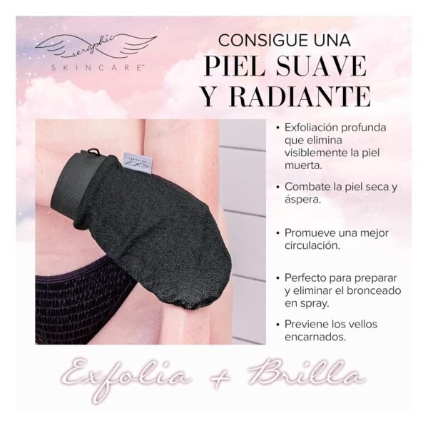 Seraphic Skincare (Original) Premium Exfoliating Mitt for Body (2pc) – 100% Vegan Viscose Traditional Body Scrub Glove Kessa Korean Washcloth – Body Exfoliator for Self-Tan Removal & Keratosis Pilaris