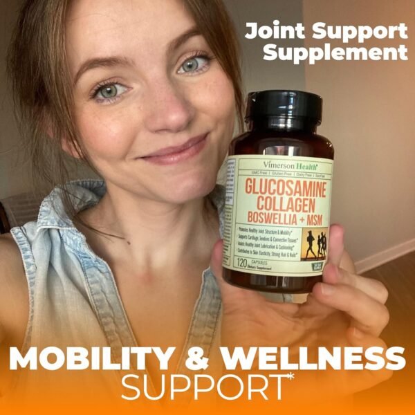 81YLL692BjL._AC_SL1500_.jpg Glucosamine Chondroitin MSM with Hydrolyzed Collagen Peptides - Joint Support Supplement with Quercetin, Bromelain & Boswellia Extract - Collagen pills for Hair Skin Nails - 120 Capsules