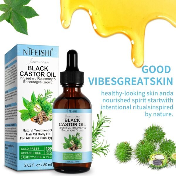 81YOHNl4gfL._SL1500_.jpg Organic Castor Oil, Pure Natural Jamaican Black Castor Oil Infused with Rosemary, Cold Pressed Glass Bottles, Boost Hair Growth for Thicker, Fuller Hair, Eyelashes & Eyebrows 2.02 fl oz