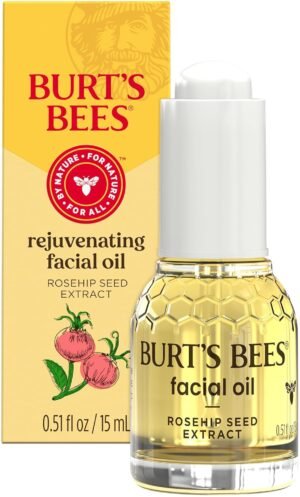 81YXu07FYML._SL1500_.jpg Burt's Bees Gua Sha Face Oil With Rosehip Seed Extract, Reduces Appearance of Fine Lines and Wrinkles, Use with Ice Roller & Facial Tools, Natural Origin Skin Care, 0.51 fl. oz.