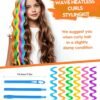 81Yho6ynacL._SL1500_.jpg 30 Pcs Heatless Hair Curlers Wave Curls Styling Kit with 2 Pcs Styling Hooks, No Heat Hair Curlers Heatless Wave Curlers for Women Girls Long Medium Short Hair (6 Colors, 55 cm/21.65 inch)