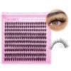 Yawamica Wispy Lash Clusters Natural Eyelash Extension 10-14mm Fluffy Eyelash Clusters CC Curly Individual Lashes Cluster Eyelash Extensions 40D Cluster Lashes 200pcs DIY Lash Extension by Self