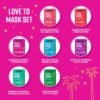 Freeman Facial Love To Mask Variety Pack: Oil Absorbing Clay, Detoxifying Charcoal, Clearing Peel Off, Hydrating Gel Cream, Exfoliating Scrub (14 Piece Kit with Bonus Buffer and Headband)