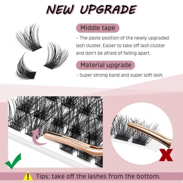 81Z1KCJA-9L._SL1500_.jpg Higu clace DIY Eyelash Extension Kit, 144pcs D Curl Lash Clusters, 8-16mm Softy Cluster Lashes, with Lash Bond and Seal, Lash Tweezers, Reusable Fluffy Cluster Eyelash Extension Kit(R-08 Kit)