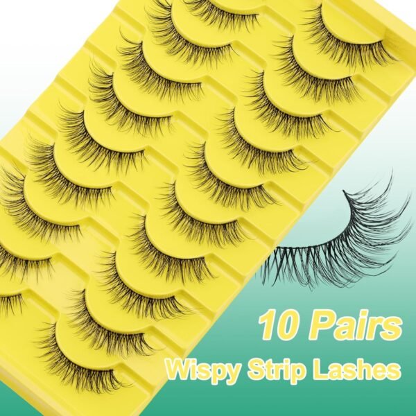 81Z8FSHvAsL._SL1500_.jpg False Eyelashes Natural Look Strip Lashes Cat Eye Fake Eyelashes Soft False Lashes by GEMERRY, 10pairs