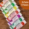 81ZNagCsbBL._SL1500_.jpg AZEN 24 Pack Lip Balm, Natural Lip Balm Bulk, Lip Care Product, Moisturizing Lip Balms for dry cracked lips - 12 Flavors