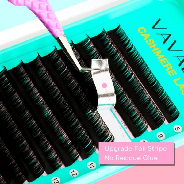 VAVALASH Cashmere Lashes 0.03/0.05/0.07 Premium Lashes Volume Eyelash Extensions 8-20MM Individual Silk Lashes, Soft Super Matte Black Professional Lashes Extension Tray Supplies (0.05-D-8-15MM)