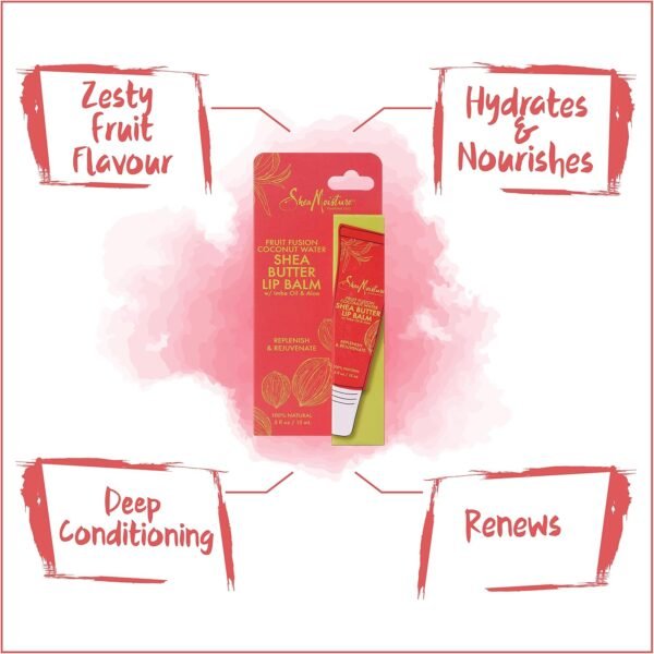 81ZUezj8oRL._AC_SL1500_.jpg Shea Moisture Fruit Fusion Coconut Water Butter Lip Balm Care for Unisex, 0.5 Ounce