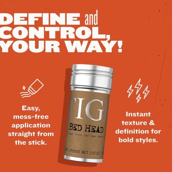 TIGI Bed Head Hair Wax Stick for a Soft, Pliable Hold, Hair Care Slick Back Stick Styling Product with Beeswax & Japan Wax, 2.57 oz