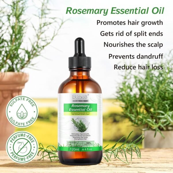 81a1Z7iBHIL._SL1500_.jpg Rosemary Oil for Skin Care & Stimulates Hair Growth for Men Women -120ml 100% Pure Rosemary Essential Oil for Eyebrow and Eyelash, Nourishes The Scalp