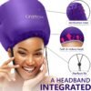 81a7gixxqAL._AC_SL1500_.jpg Bonnet Hair Dryer w/A Headband Integrated That Reduces Heat Around Ears & Neck - Diffuser Cap for Hair Dryer Curly Hair, Speeds Up Drying Time, Deep Conditioning at Home - Large (Purple)
