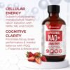NAD+ Supplement Liquid - NAD+ Supplement 1000mg, NAD+ Nicotinamide Riboside Resveratrol Supplements with PQQ, NAD+ Berry Flavor Sticks for Anti-Aging, Energy, Focus