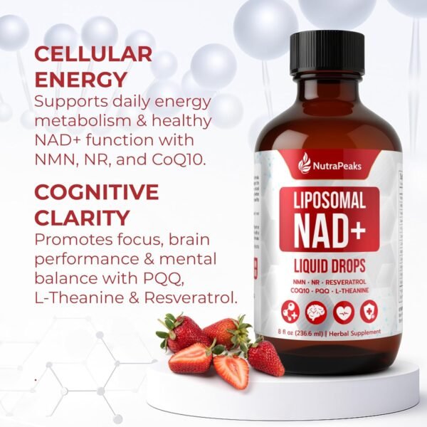 NAD+ Supplement Liquid - NAD+ Supplement 1000mg, NAD+ Nicotinamide Riboside Resveratrol Supplements with PQQ, NAD+ Berry Flavor Sticks for Anti-Aging, Energy, Focus