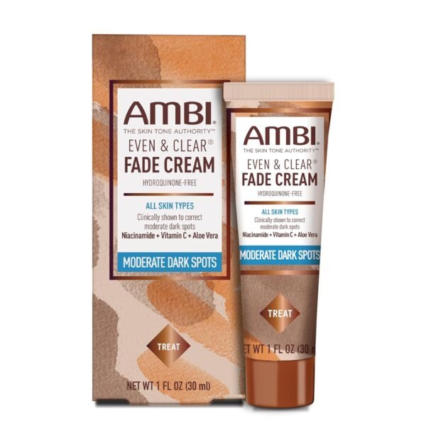 81aerGuK9gL._SL1500_.jpg Ambi Even & Clear Fade Cream, Hydroquinone-free, Hyperpigmentation Treatment, Dark Spot Corrector, Results In As Little As 4 Weeks, Niacinamide, Aloe Vera, Vitamin C, 1 Fl Oz