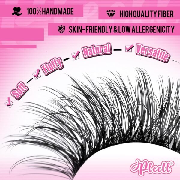 81ahE8LbD8L._SL1500_.jpg Fluff Lash Extension Kit Wispy Eyelash Extension Kit 10-18MM Natural Lash Clusters 180PCS Cluster Eyelash Extensions with Lash Bond and Remover and Lash Applicator DIY Lashes Extension by Pleell