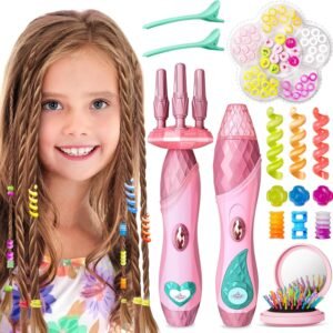 81ahzFZuq6L._AC_SL1500_.jpg Geyiie Hair Salon Toys for Kids, DIY Makeup Kit for Girl with Beads for Hair Braids, Princess Toys Hair Styling Tools for Girls, Vanity Set for Toddler Party Favor Gifts, Pretend Play Toys