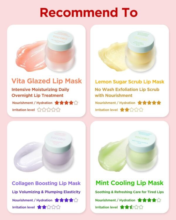 81ao9Fj0bvL._SL1500_.jpg TOCOBO Lemon Sugar Lip Mask – Korean Vegan Lip Scrub & Overnight Exfoliating Treatment for Dry, Chapped Lips – Hydrating, Plumping, Smoothing – Glazed Balm Texture, Non-Sticky, 0.68oz