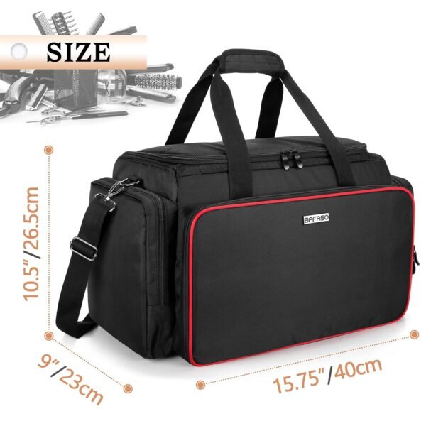 81bHbAccO1L._SL1500_.jpg BAFASO Large Capacity Hairdresser Bag with Adjustable Dividers, Travel Barber Case Holds Various Hair Cutting Tools (NO ACCESSORIES), Black