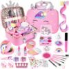 GIFTINBOX Kids Makeup Kit for Girl Toys, Washable Girls Makeup Kit for Kids with Unicorn Bag, Make Up for Toddler Princess Toys Christmas Birthday Gifts for Girls Age 3-12