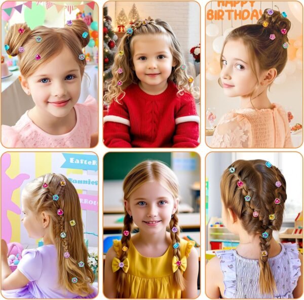 Hair Gem Stamper Kit Hair Accessories for Girls Toy Bling Hair Styling Tool Reusable Shining Diamonds Hair Bead Jewelry Crafts Styling Head Stuff Birthday Gifts Toys 3 4 5 6 7 8-12 Girl Toys