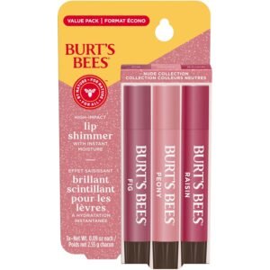 81blbwgf0hL._SL1500_.jpg Burt's Bees Lip Shimmer Nude Collection, Tinted Lip Balm Stick, Moisturizing for All Day Hydration with Natural Glowy Pigmented Finish & Buildable Color, 3 Warm Shades; Value Pack, 3 Tubes x 0.09 Oz