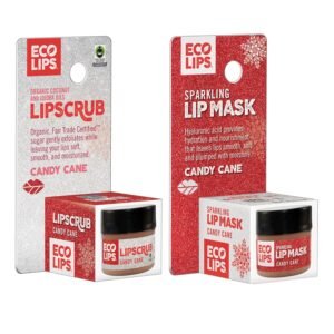 81c5yU2IrJL._SL1500_.jpg Eco Lips Sparkling Vanilla Mint Candy Cane Lip Mask and Sugar Lip Scrub for Holiday Gifting, Stocking Stuffers, 0.25 oz. (2 ct)