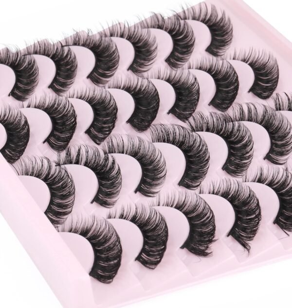81cHvn0hvuL._SL1500_.jpg False Eyelashes Russian Strip Lashes Volume Fake Eyelashes Extension D-Curly Wispy Handmade Soft Reusable 14 Pairs Lashes Pack