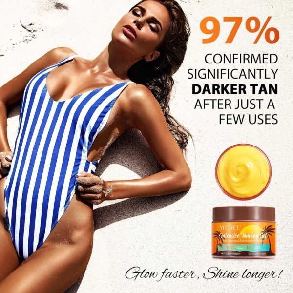 Brown Tanning Cream 5.25 Fl Oz,Lntensive Tanning Gel,Lnstant Tan Enhancer With Added Shimmer - Tan Accelerator Cream, Soft Intensive Luxe for Sunbeds &Outdoor Sun