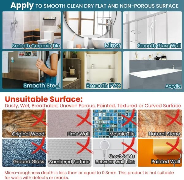 TAILI Shower Mirror Fogless with Razor Holder for Shaving, Anti Fog Bath Mirror with Powerful Suction NO-Drilling, Removable, Shatterproof, Wall Mounted Bathroom Accessories,White