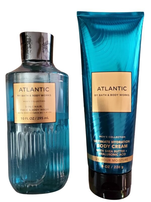 81cijcZKmbL._SL1500_.jpg Bath & Body Works Men's Atlantic Ultimate Hydration Body Cream and Body Gel Wash 2 Piece Set
