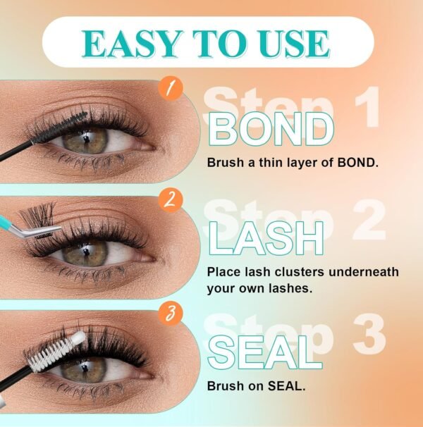 GEMERRY Lash Bond and Seal Waterproof 12ml Lash Cluster Glue for Eyelash Clusters Long Lasting for 72-96 Hours Eyelash Glue for Self Use at Home