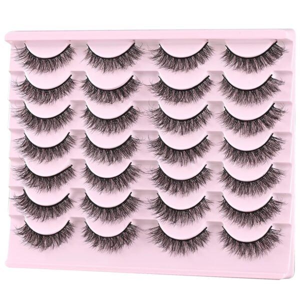 81d6F-lWh7L._SL1500_.jpg FARRED Natural Lashes Short Eyelashes Wispy False Mink Lash Pack 14 Pair Natural Look Fluffy Cat Eye Strip Eyelash Small Fake Lashes Full Pestañas Sets for MUA and Beginners Daily Makeup (F1 | 8-14mm)