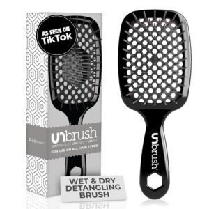 81dBpGwqaiL._SL1500_.jpg FHI Heat UNbrush Detangling Brush for Pain-Free Brushing on All Wet or Dry Hair Types — Durable DuoFlex Anti-Static Bristles, Lightweight Handle, Vented Hair Brush