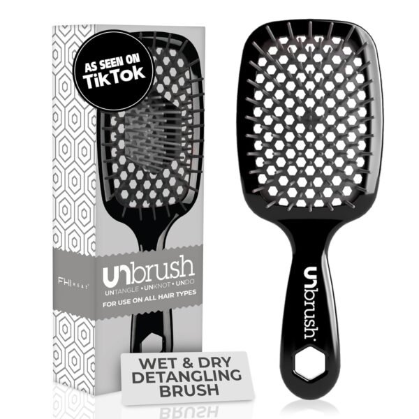 81dBpGwqaiL._SL1500_.jpg FHI Heat UNbrush Detangling Brush for Pain-Free Brushing on All Wet or Dry Hair Types — Durable DuoFlex Anti-Static Bristles, Lightweight Handle, Vented Hair Brush
