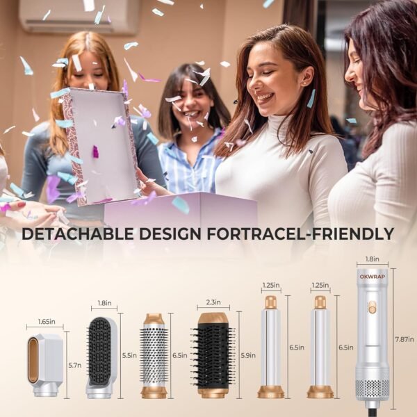 6 in ONE Blow Dryer Brush,Air Curling Iron Round Brush for Blow Out 800W