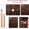 81drnxizvWL._AC_SL1500_.jpg Fedmut Hair Extension Tools Kit, 5 Colors 1000Pcs Micro Silicone Rings Beads with Hair Extension Remove Pliers, Pulling Hook, Threads, Needle for Hair Extensions Hair Styling