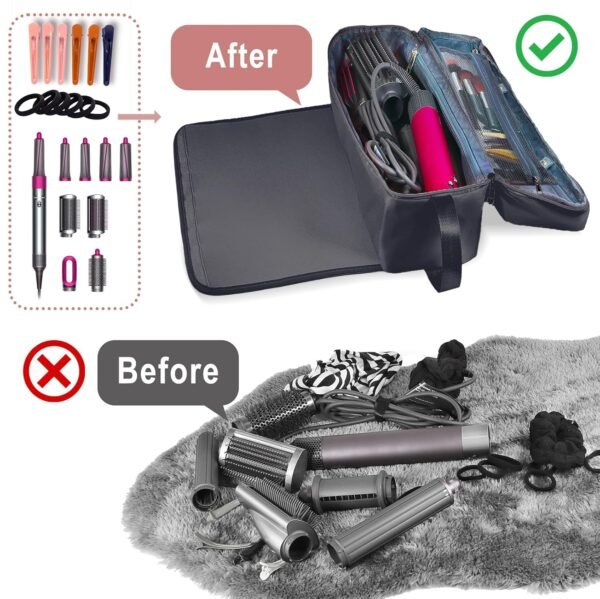 81e3g2sFnRL._SL1500_.jpg Hair Tools Travel Bag with Heat Resistant Mat Hair Styling Accessories Storage Case for Hair Dryer Flat Iron Straightener Curling Iron Haircare Accessories Travel Essentials for Women