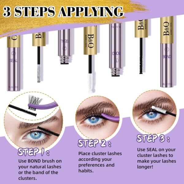 81e8pi5Ze4L._SL1500_.jpg Lash Bond and Seal 10ML Cluster Lash Glue Bond and Seal Glue Waterproof Long Lasting Mascara Wand Lash Extension Bond and Seal Strong Hold 2 in 1 Bond and Seal ?Black Bond and Seal,10ML?