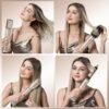6 in 1 Blow Dryer Brush 60000RPM Hair Dryer Brush Detachable Air Curler Wrap Styler Professional Hot Air Brush Round Brush Blow Dryer Hair Styling Tools (Silver)