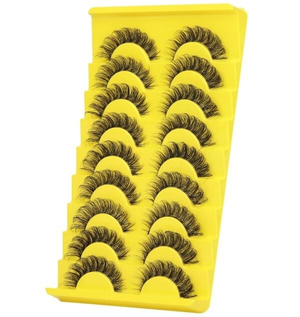 81efvwZOckL._SL1500_.jpg False Eyelashes Russian Strip Lashes D Curl Wispy Natural Look Faux Mink Lashes Like Eyelash Extension Fluffy zanlufly Transparent Band Cat Eye Fake Eyelashes Pack