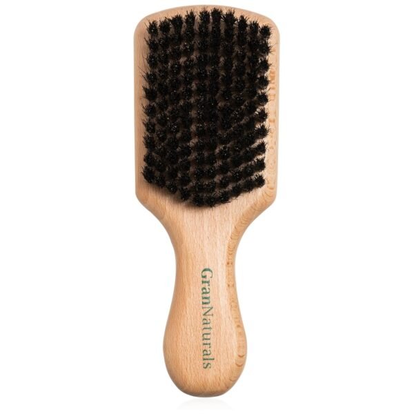 81emG3nvVL._SL1500_.jpg GranNaturals Soft Boar Bristle Slick Back Hair Brush - Hairbrush for Smoothing, Fades, Beards, 360 Waves to Style, Polish, & Lay Down Hair to Create a Sleek Ponytail Bun Hairstyle for Women & Men