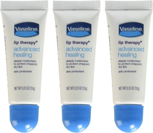 Vaseline Lip Therapy Advanced Petroleum Jelly, 3 Count