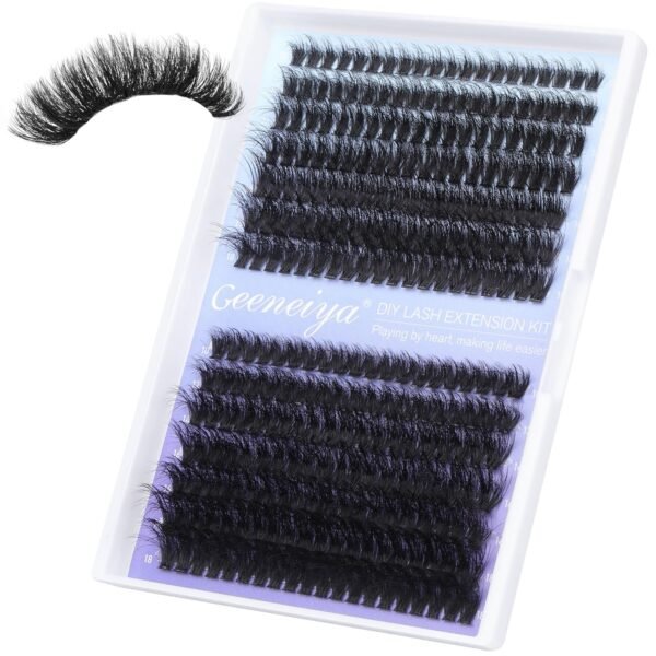 Geeneiya Eyelash Clusters Full Lash Extension Mink Thick Cluster Eyelash Extensions 10-18MM Cluster Lashes Individual Wispy Fake Eyelashes, Not Kit (60D+80D, 280Pcs)