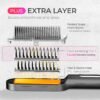 81ewiLyrFL._AC_SL1500_.jpg TYMO Ring Plus Ionic Hair Straightener Brush - Straightening Comb with Negative Ions for Women, Titanium Coating, 9 Temp Settings & LED Display, Dual Voltage, Professional Styling Tools