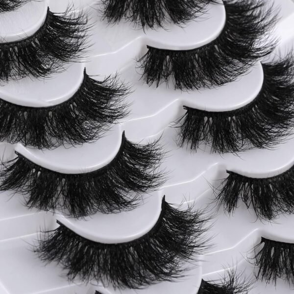 81f58rdriBL._SL1500_.jpg False Eyelashes Cat Eye Lashes Faux Mink Lashes Natural Look Fluffy Wispy Lashes That Look Like Extensions Pestañas Postizas D Curl Lash Strips Short Fox Eye Lashes 7 Pairs Pack